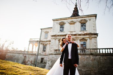 Büyüleyici ve şık Düğün çifti aşk arka plan eski v