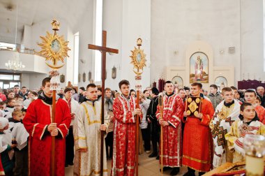 Lviv, Ukrayna - 27 Nisan 2016: Kutsal hafta tutku 