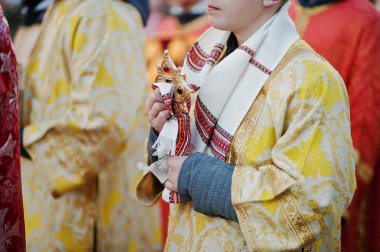 Lviv, Ukrayna - 27 Nisan 2016: Kutsal hafta tutku 