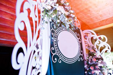 Dekoratif fotoğraf afiş metin düğün için boş alan ile 