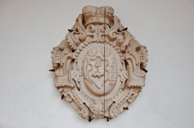 Mukachevo, Ukrayna - Nisan 11,2016: Logo Amblem Palanok Kalesi