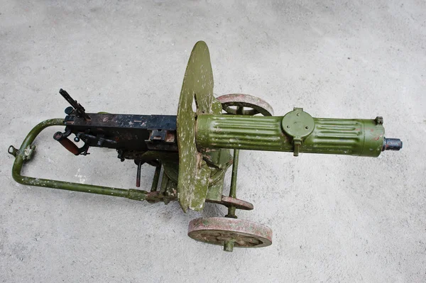 Uma velha metralhadora vintage, o sistema do Maxim. Maxim arma — Fotografia de Stock