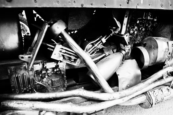 車で手作りモーター エンジンの詳細を閉じる — ストック写真