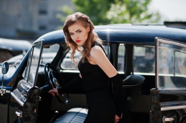 Parlak makyaj ile güzel seksi moda kız modeli Portresi