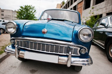 Podol, Ukrayna - 19 Mayıs 2016: Klasik Sovyet retro şehir otomobili Mzm