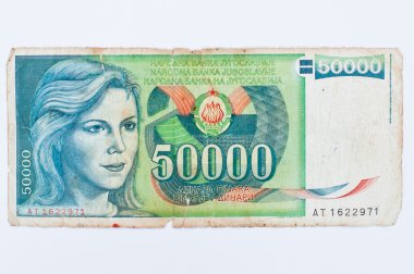 Hai, Ukrayna - Mayıs, 2016 yaklaşık: Bill 50000 Yugoslavya para di