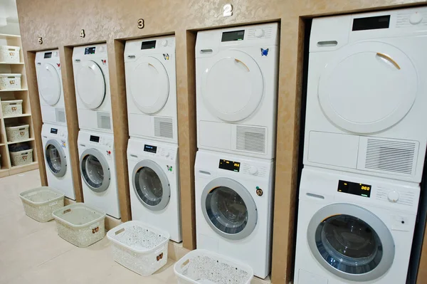 Washing machines in the self service laundry.