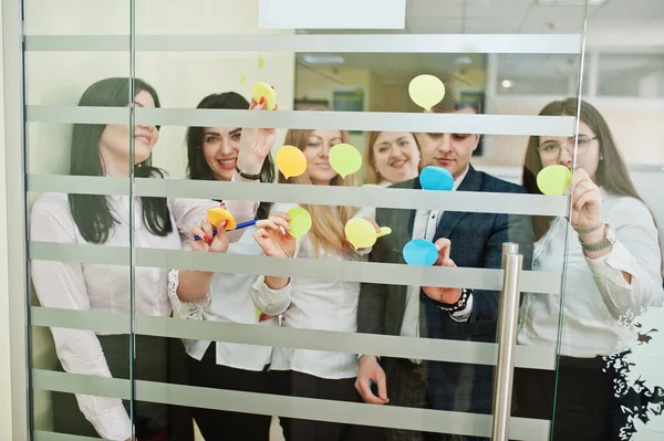 Groupe Jeunes Gens Affaires Travailleurs Bancaires Ont Réunion Travailler Dans — Photo