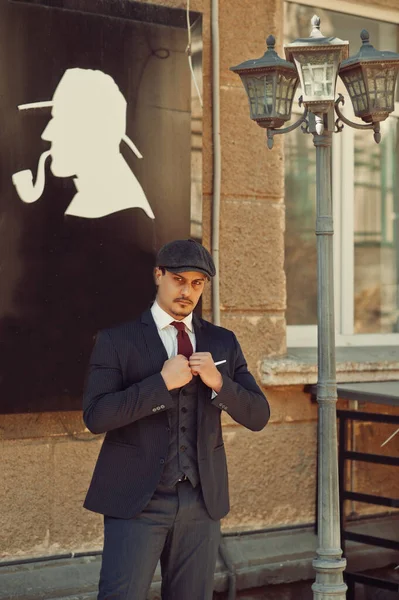 Retrato Del Hombre Negocios Árabe Inglés Retro Década 1920 Con — Foto de Stock