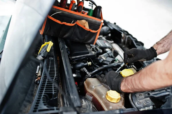 Tema Reparación Mantenimiento Automóviles Mecánico Uniforme Trabajo Servicio Automático Control —  Fotos de Stock