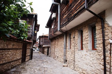 Bulgaristan 'ın eski Nesebar kentindeki evler.