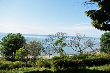 Bulgaristan 'ın eski Nesebar kentinde kıyı şeridi.