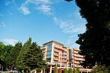 Bulgaristan 'ın Nesebar kentinde tatil beldelerinin balkonu.