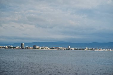 Sunny Beach ve Karadeniz manzarası, Bulgaristan.