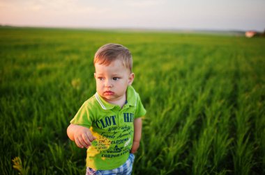 Akşamları yeşil çayırlarda tatlı bir çocuk..