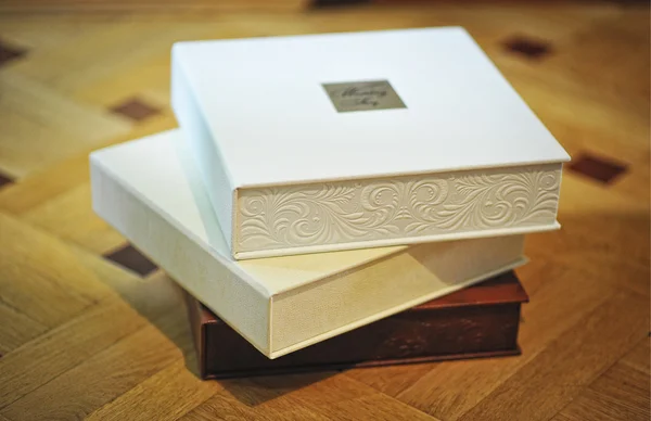 Leather wedding photo book album — Stock Photo, Image