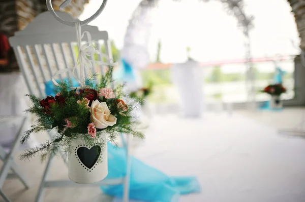 Bröllopsceremonin & bröllop dekorationer. Bröllop Archway — Stockfoto