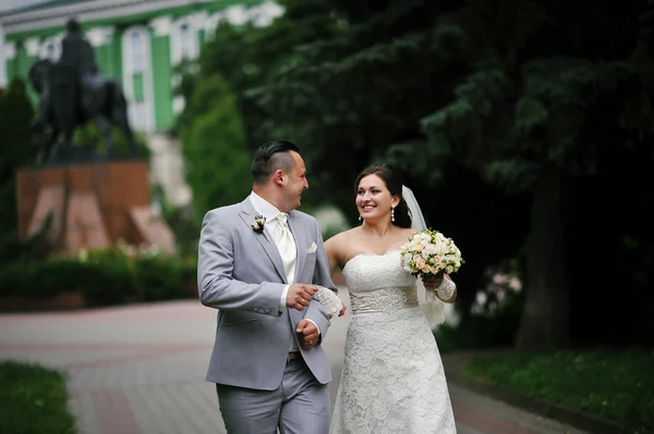 Nygifta på de bröllop dag — Stockfoto