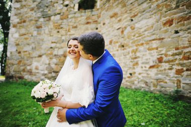 Onların düğün günü aşık genç Düğün çifti