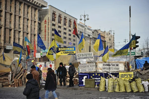 Kijów, Ukraina - styczeń 2014: Euromaidan. Rewolucja wolności. — Zdjęcie stockowe