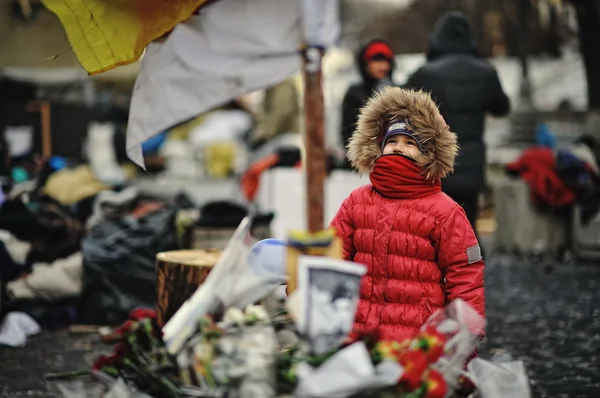 Kiev, Ukraina - januari 2014: Euromaidan. Revolution i frihet. — Stockfoto