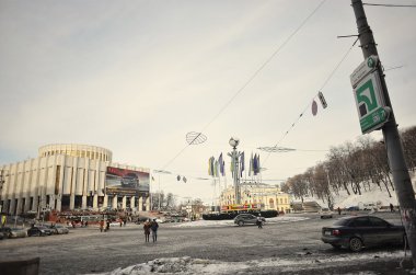 Kiev, Ukrayna - Ocak 2014: Euromaidan. Devrim özgürlük.