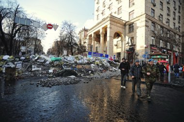 Kiev, Ukrayna - Şubat 2014: Euromaidan. Devrim özgürlük