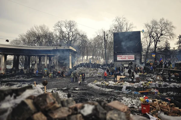 QUIIV, UCRÂNIA - JANEIRO DE 2014: Euromaidan. Revolução da Liberdade . — Fotografia de Stock