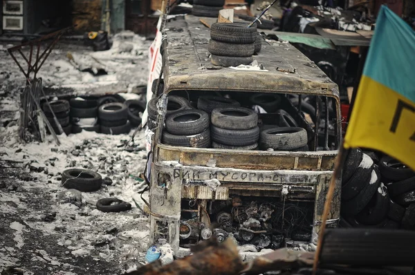 QUIIV, UCRÂNIA - JANEIRO DE 2014: Euromaidan. Revolução da Liberdade . — Fotografia de Stock