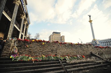 Kiev, Ukrayna - Şubat 2014: Euromaidan. Devrim özgürlük