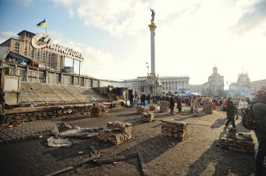 Kiev, Ukrayna - Şubat 2014: Euromaidan. Devrim özgürlük
