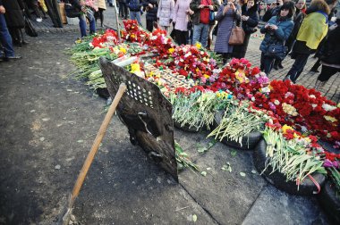 Kiev, Ukrayna - Şubat 2014: Euromaidan. Devrim özgürlük
