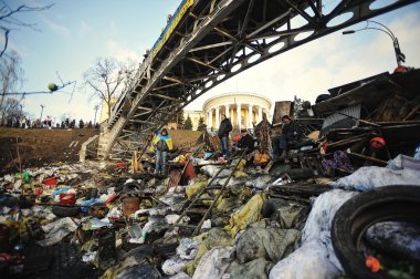 Kiev, Ukrayna - Şubat 2014: Euromaidan. Devrim özgürlük