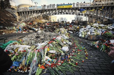 Kiev, Ukrayna - Şubat 2014: Euromaidan. Devrim özgürlük