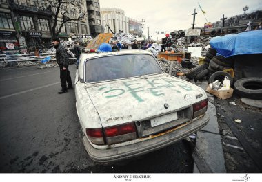 Kiev, Ukrayna - Şubat 2014: Euromaidan. Devrim özgürlük