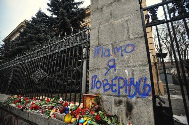Kiev, Ukrayna - Şubat 2014: Euromaidan. Devrim özgürlük