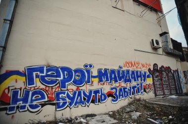 Kiev, Ukrayna - Şubat 2014: Euromaidan. Devrim özgürlük
