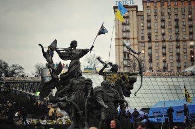 Kiev, Ukrayna - Şubat 2014: Euromaidan. Devrim özgürlük