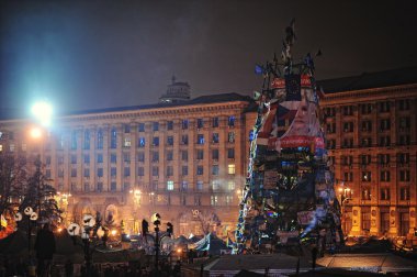 Kiev, Ukrayna - Şubat 2014: Euromaidan. Devrim özgürlük