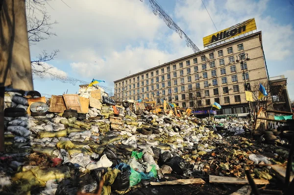 QUIIV, UCRÂNIA - FEVEREIRO DE 2014: Euromaidan. Revolução da Liberdade — Fotografia de Stock