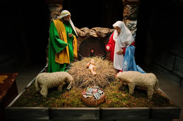 Ensemble crèche de Noël nativité — Photo