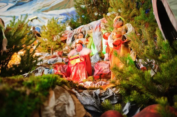 Ensemble crèche de Noël nativité — Photo