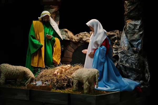 Ensemble crèche de Noël nativité — Photo