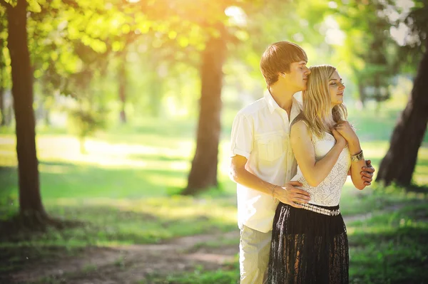 Couple on sunset — Stock Photo, Image