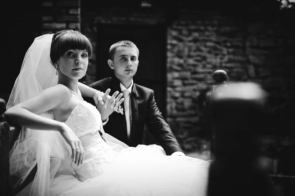 Wedding couple in love at their happy day — Φωτογραφία Αρχείου