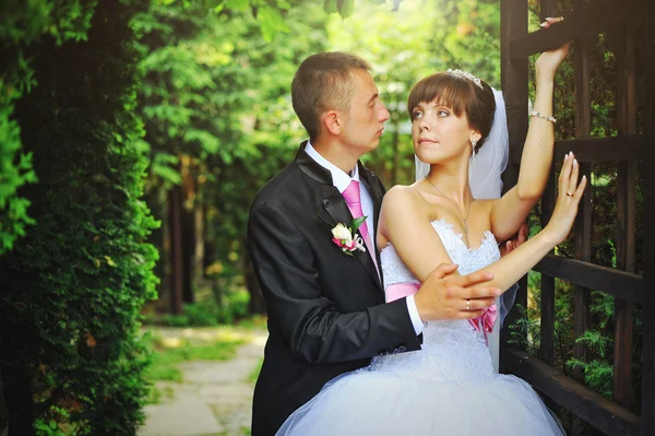 Wedding couple in love at their happy day — ストック写真