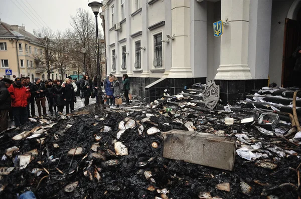 Ternopil, Ukrayna - Şubat 2014: Euromaidan. Devrim. — Stok fotoğraf