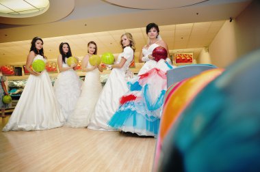 funny brides  on the bowling club