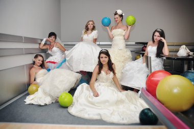 funny brides  on the bowling club