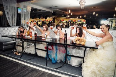 funny brides  drinking